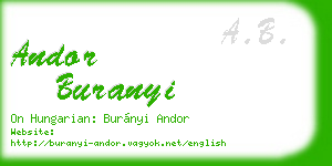 andor buranyi business card